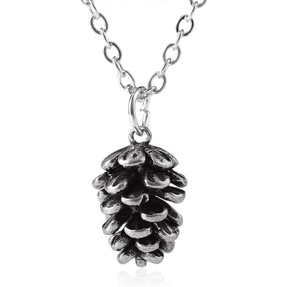 Jewelry - Metal Pine Nuts Necklace Charm Retro Pinecone Nut Plant Specimen Pendants Neckla
